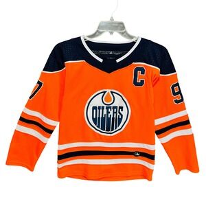 Adidas Edmonton Oilers Connor McDavid 97 Jersey Orange Climalite S/M Men's
